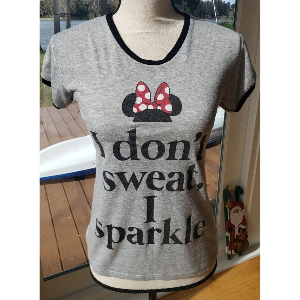 Minnie Mouse T-shirt I Don’t Sweat I Sparkle Walt Disney World Womens Sz Small